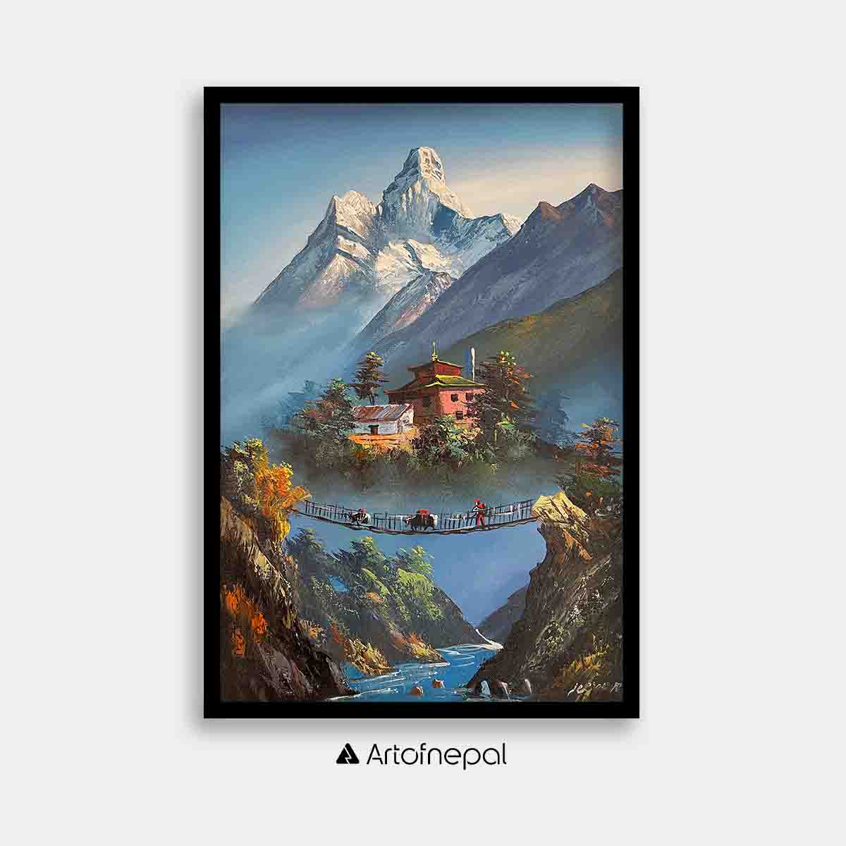 ALJC09 - A small Temple in front of Mt.Ama Dablam - Artofnepal