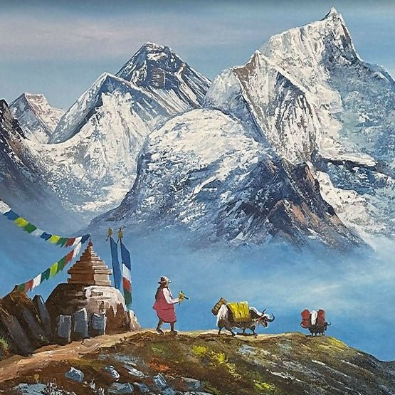 ALJC126- Mt.Manaslu and Travellers - Artofnepal