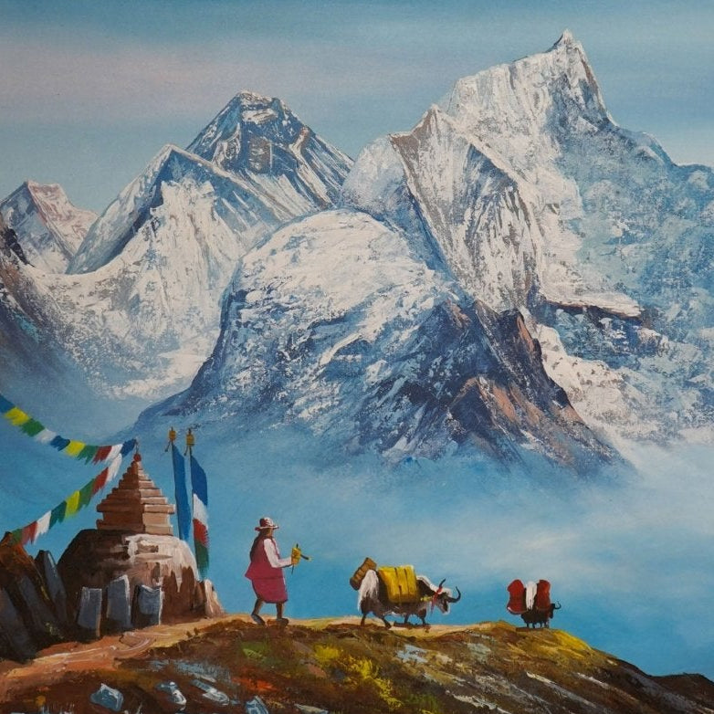 ALJC128 - Scenery of snow capped Kala Patthar Range - Artofnepal