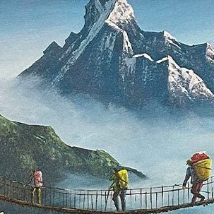 ALJC133- Machhapuchhre view from Bridge - Artofnepal