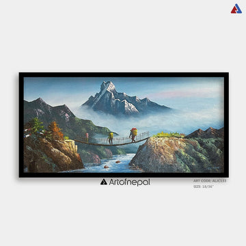 ALJC133 - Machhapuchhre view from Bridge - Artofnepal