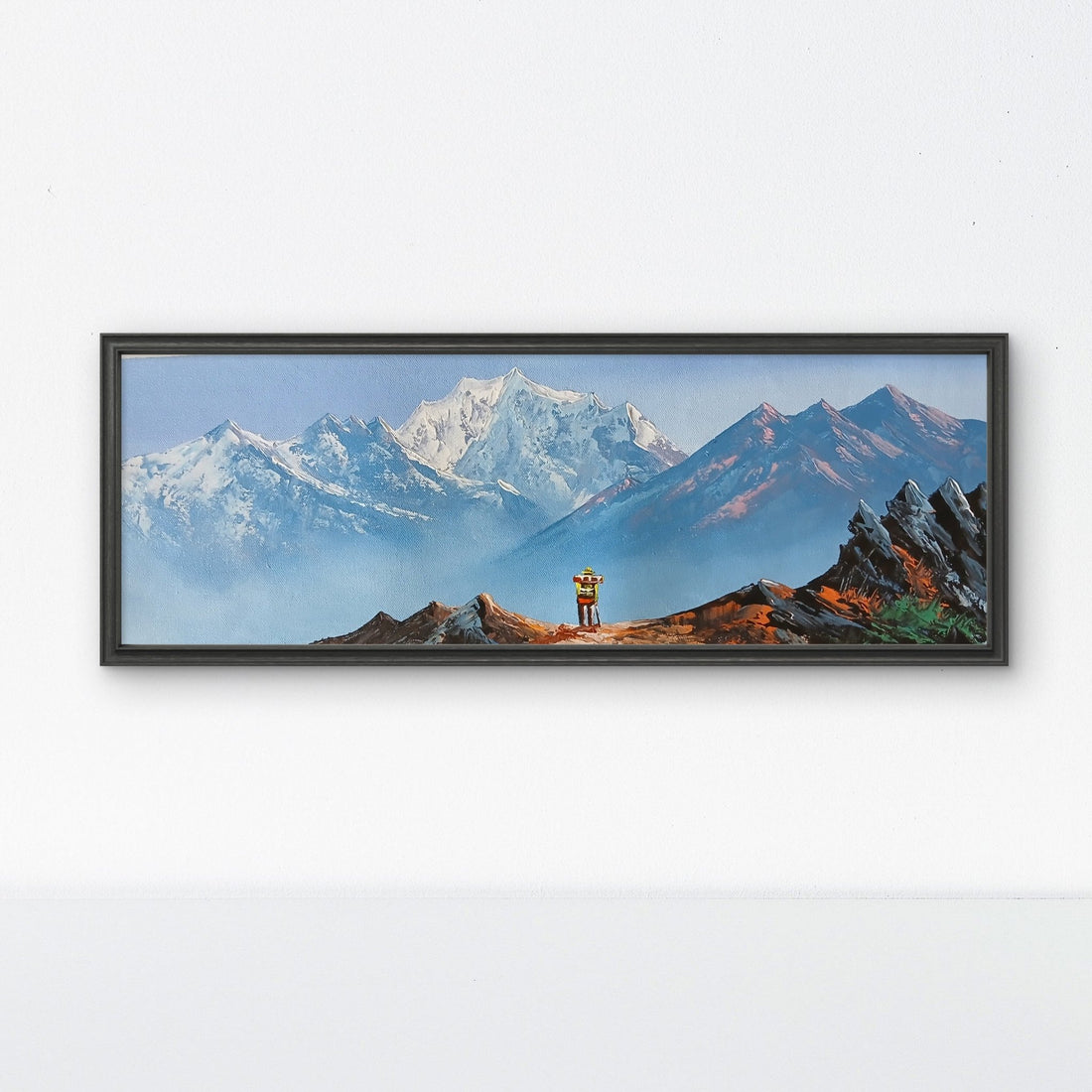 ALJC140 - Majestic Himalayan Panorama – Snow Peak Landscape Painting - Artofnepal