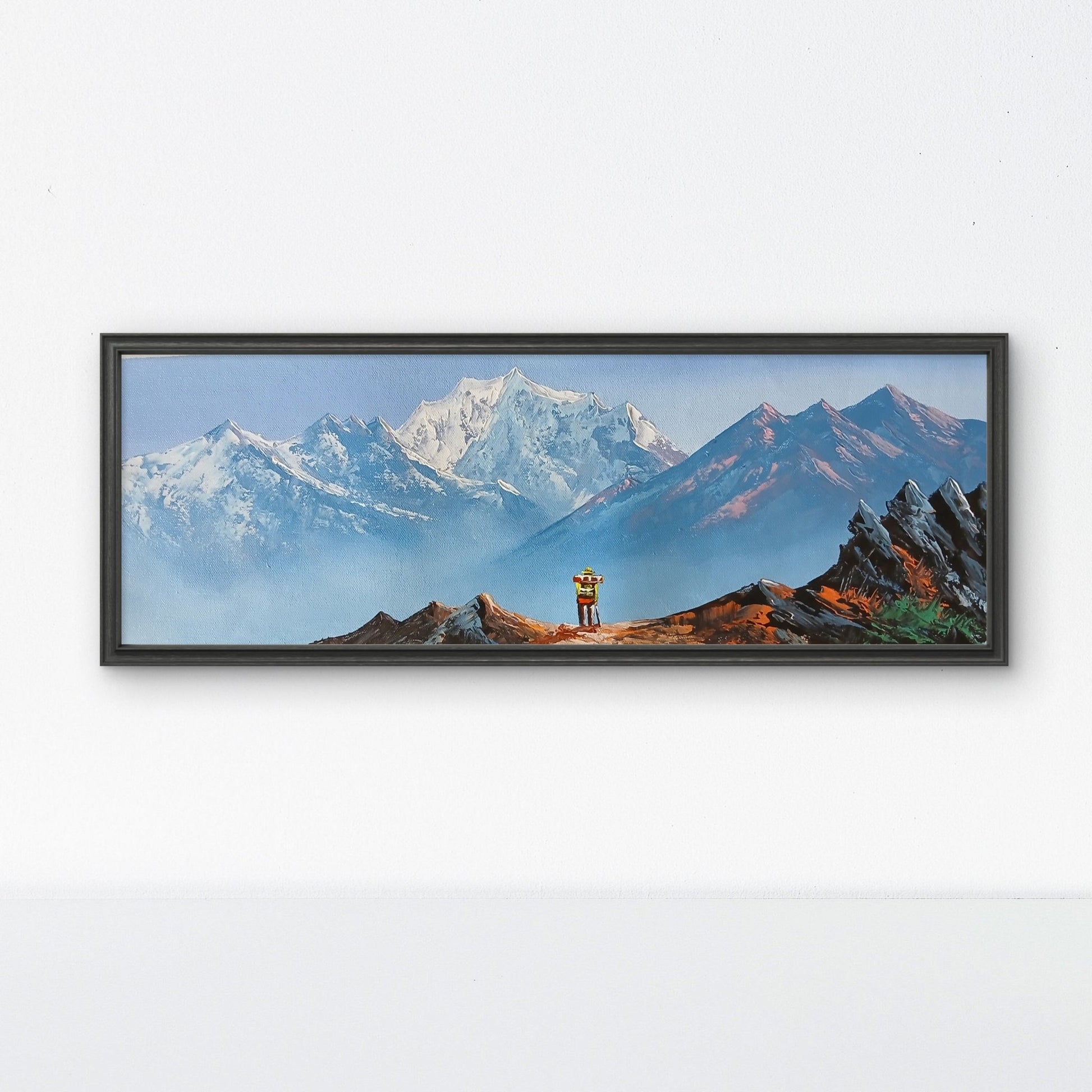 ALJC140 - Majestic Himalayan Panorama – Snow Peak Landscape Painting - Artofnepal