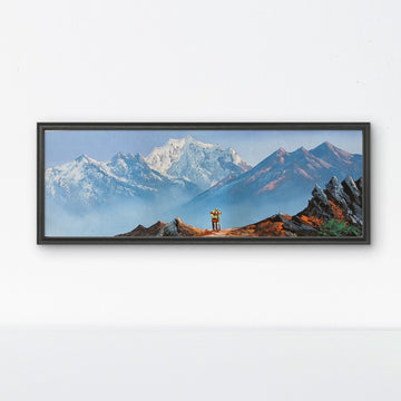 ALJC140 - Majestic Himalayan Panorama – Snow Peak Landscape Painting - Artofnepal