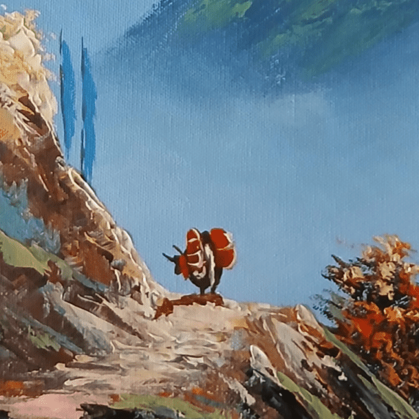 ALJC146 - Journey Through the Himalayas – Mountain Trek Landscape Painting - Artofnepal