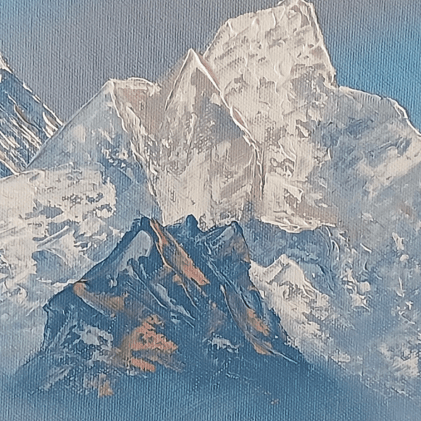 ALJC148 - Majestic Himalayan Peaks – Everest Mountain Panorama Painting - Artofnepal