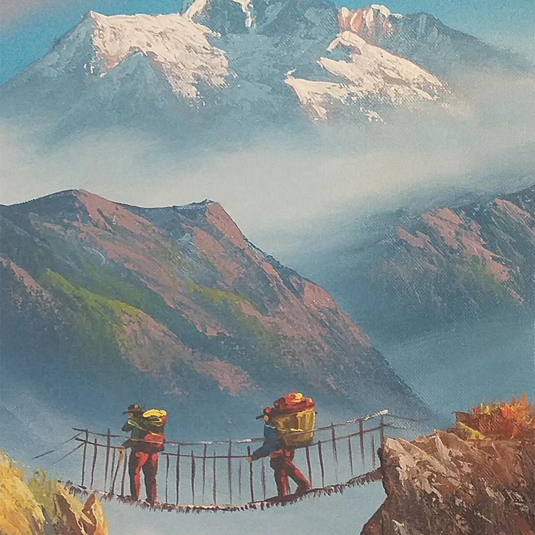 ALJC17 - Mt.Annapurna and a clear flowing river - Artofnepal
