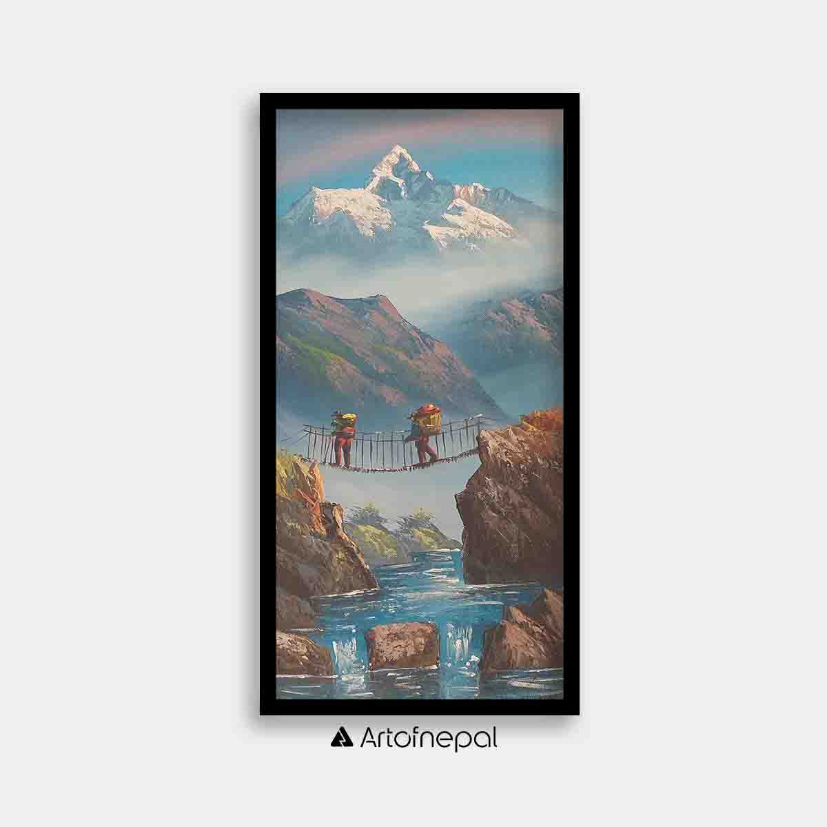 ALJC17 - Mt.Annapurna and a clear flowing river - Artofnepal