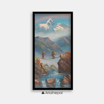 ALJC17 - Mt.Annapurna and a clear flowing river - Artofnepal