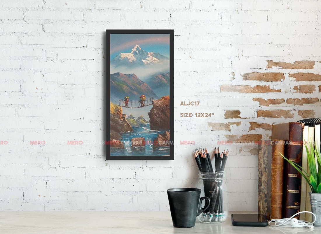 ALJC17 - Mt.Annapurna and a clear flowing river - Artofnepal