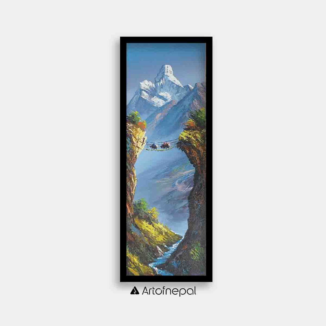 ALJC19 - Snow capped Mt.Ama Dablam and Bridge - Artofnepal