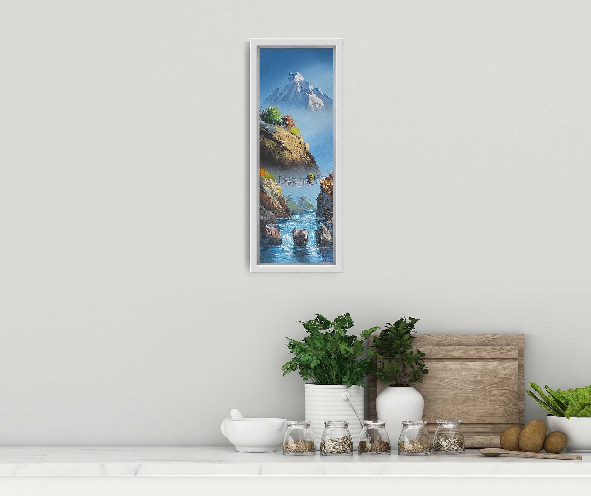 ALJC24 - Mt.Machhapuchhre and a clear flowing river - Artofnepal