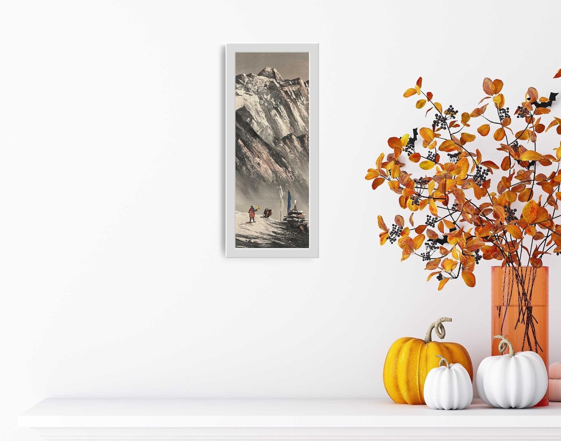 ALJC27 - Black and white painting of Mt.Everest - Artofnepal