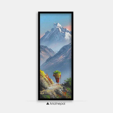 ALJC34 - Machhapucharre in front of a carrier - Artofnepal