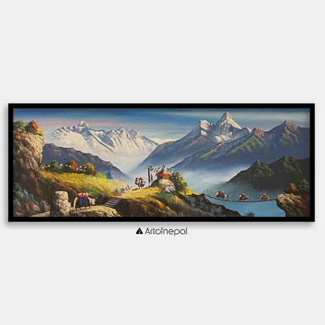 ALJC37 - Mt.Everest and Ama Dablam seen from a hill - Artofnepal