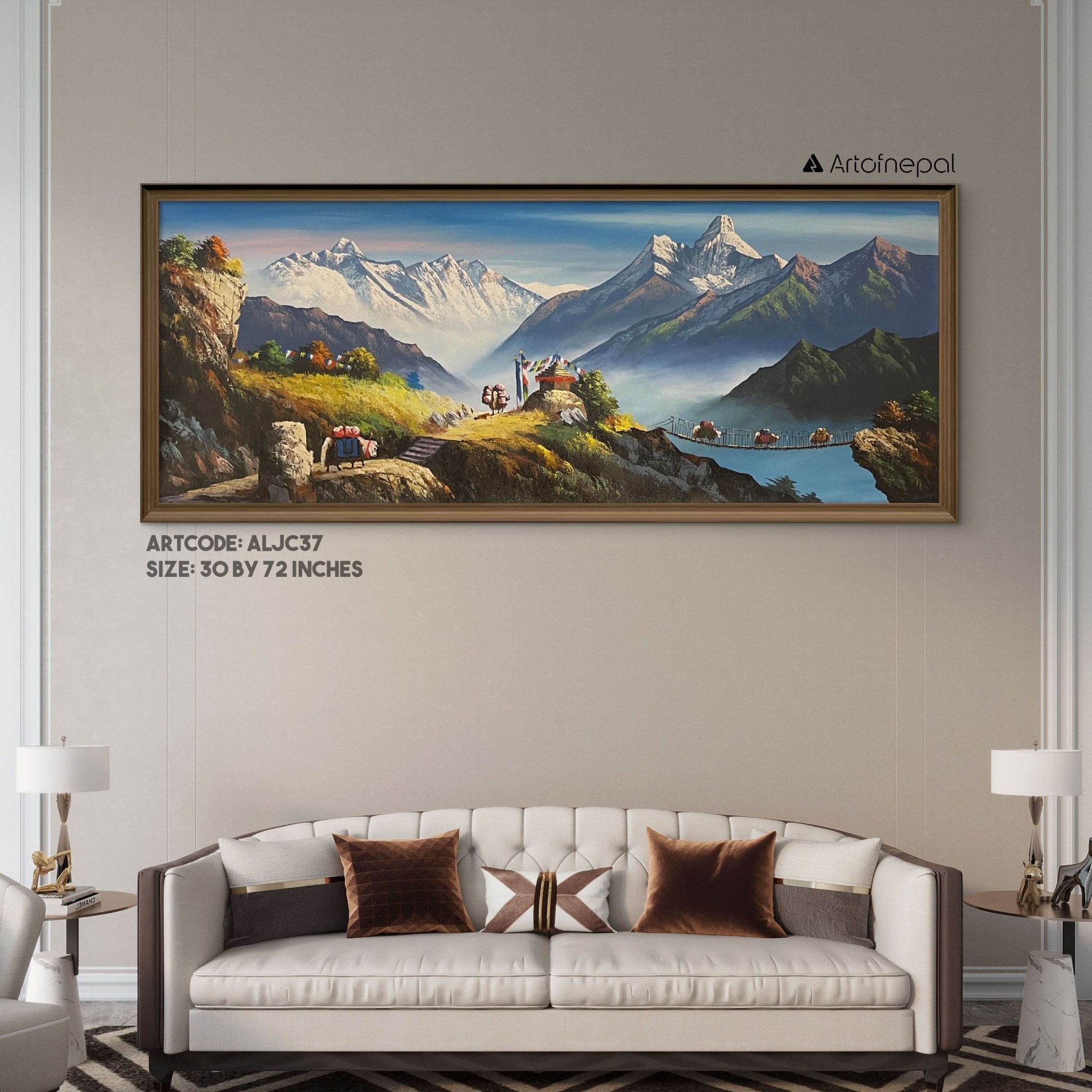 ALJC37 - Mt.Everest and Ama Dablam seen from a hill - Artofnepal