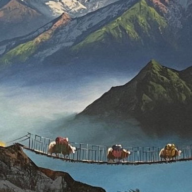 ALJC37 - Mt.Everest and Ama Dablam seen from a hill - Artofnepal