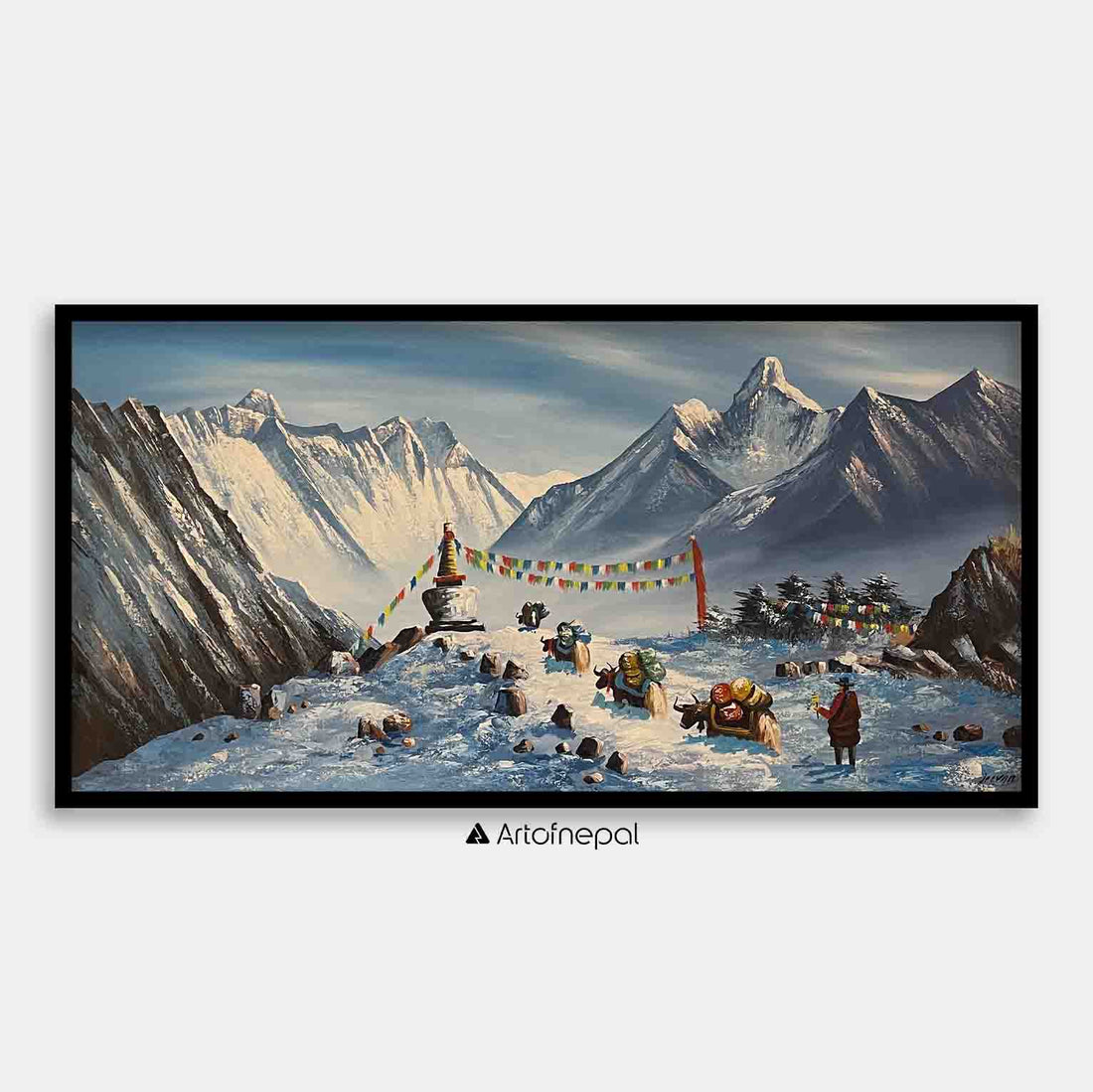 ALJC39 - A small Stupa near Mt.Everest and Ama Dablam - Artofnepal