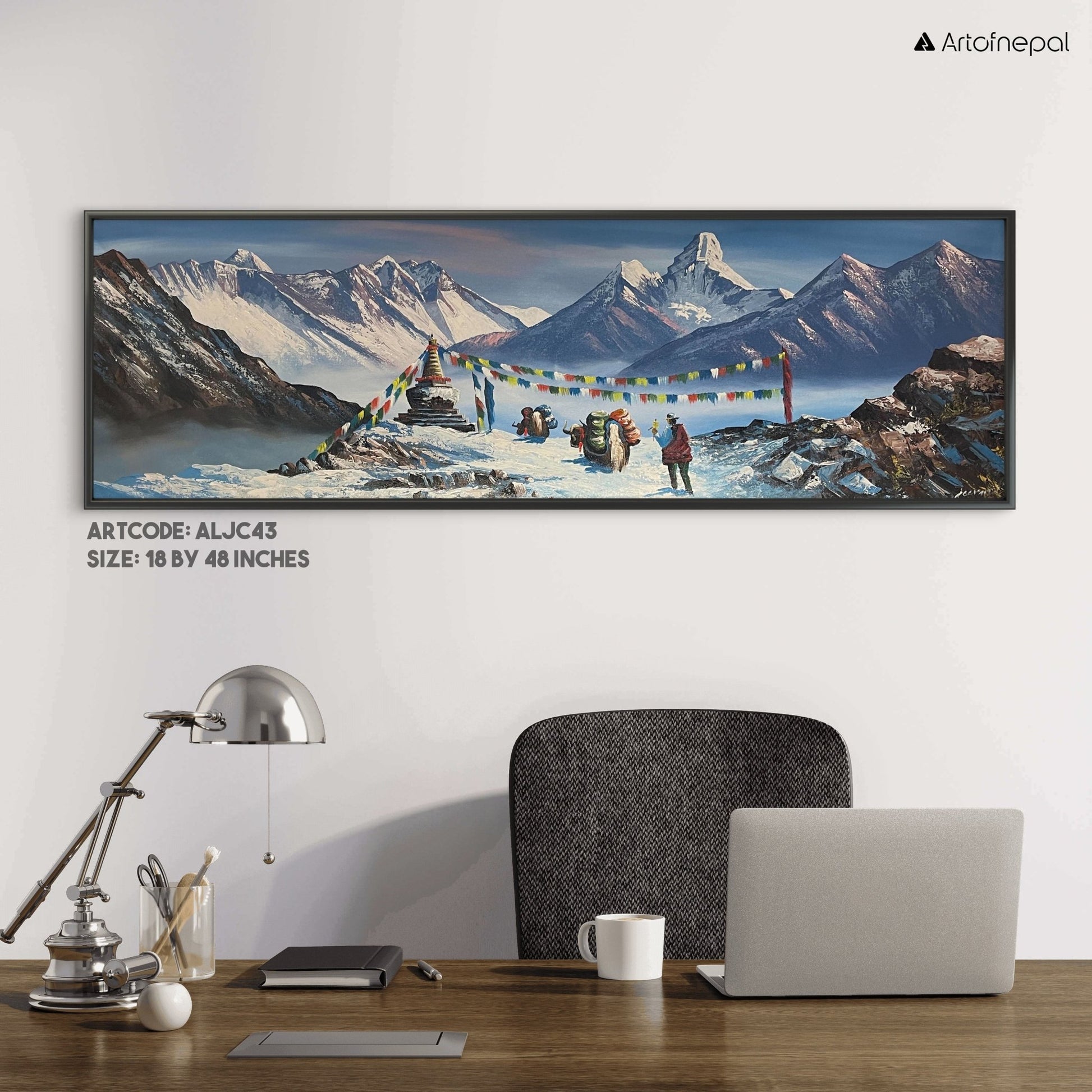 ALJC43 - Snow capped Mt.Everest and Ama Dablam - Artofnepal