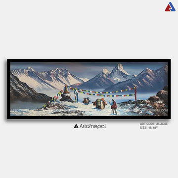 ALJC43 - Snow capped Mt.Everest and Ama Dablam - Artofnepal