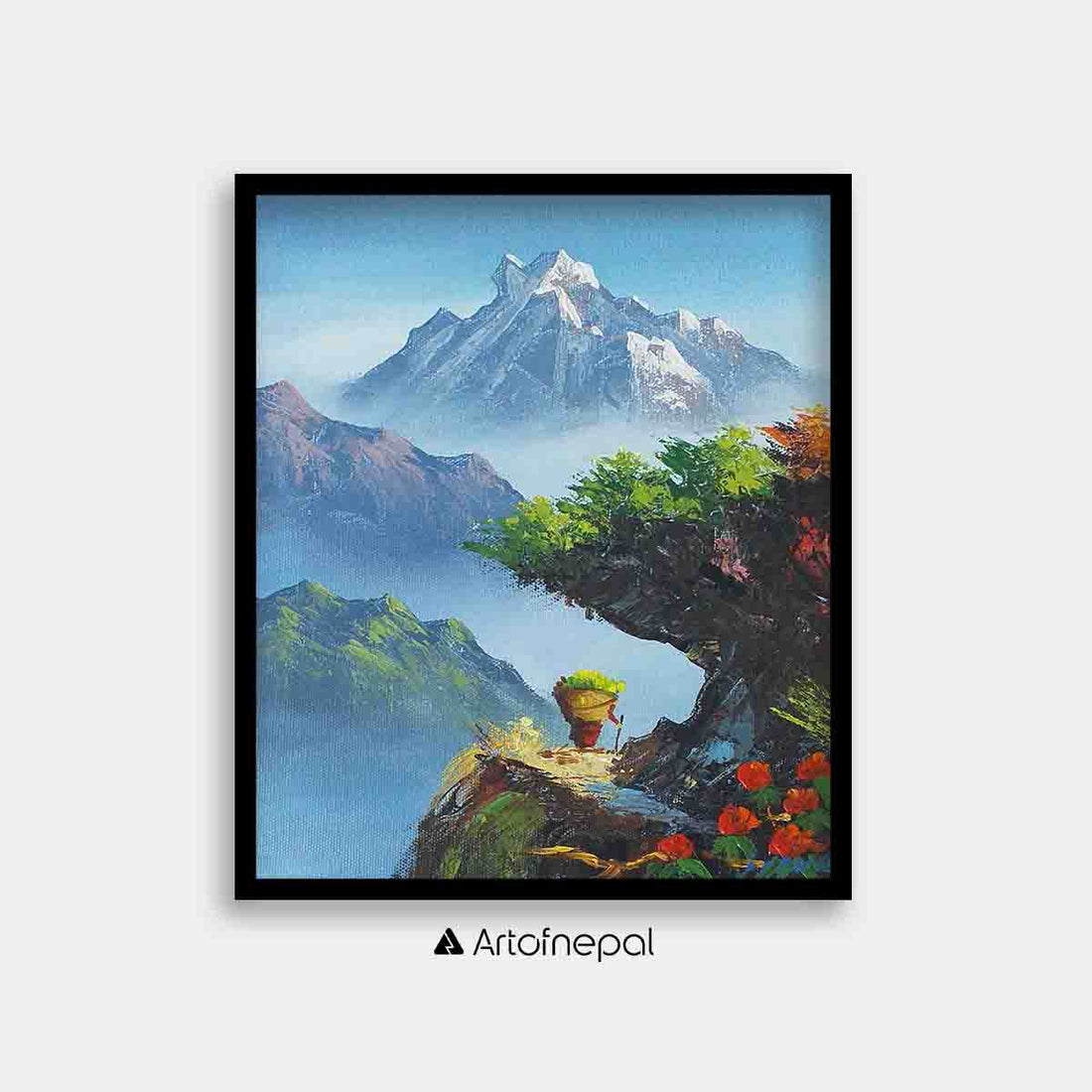 ALJC48 - Snow capped Mt.Machhapuchhre and Hills - Artofnepal