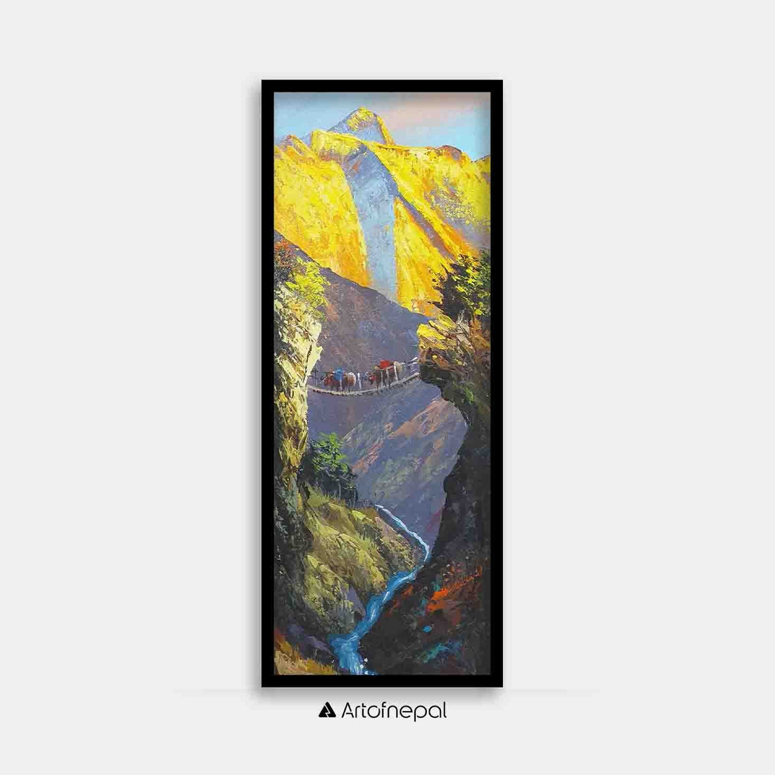 ALJC56 - Sunrise over Mt.Everest and a small bridge - Artofnepal