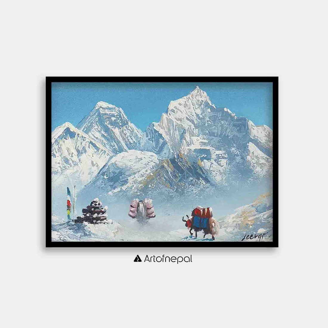 ALJC61 - Yaks near Mt.Everest and Kala Patthar - Artofnepal