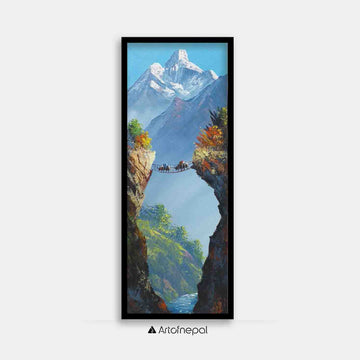 ALJC63 - Scenery of Mt.Ama Dablam and green hills. - Artofnepal