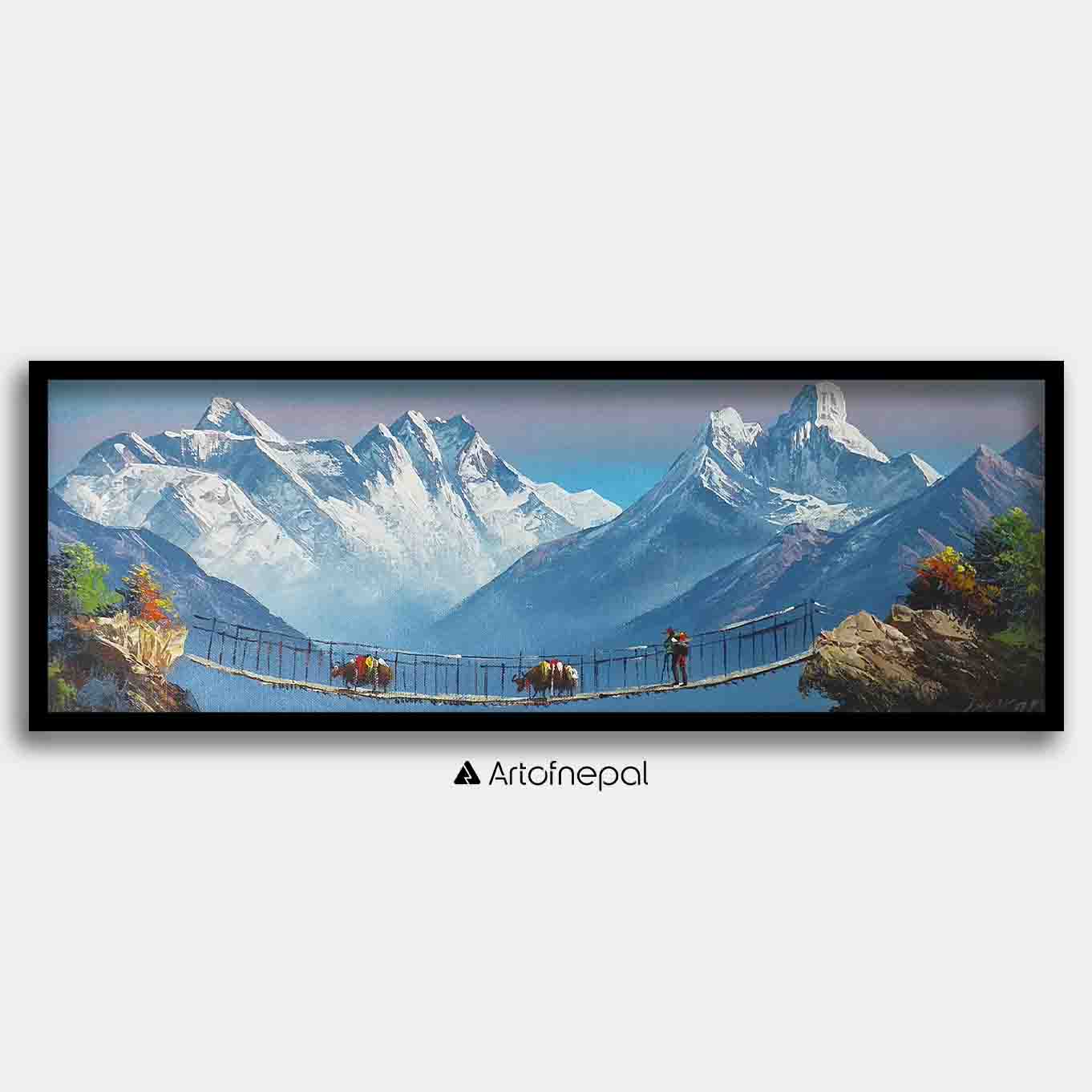 ALJC64 - Scenery of snow capped Mt.Everest and Ama Dablam - Artofnepal