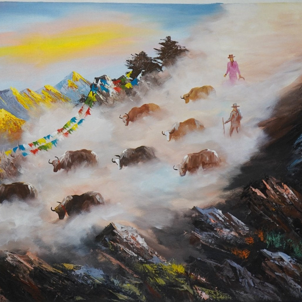 ALJC72 - Journey of yaks in the himalayas - Artofnepal