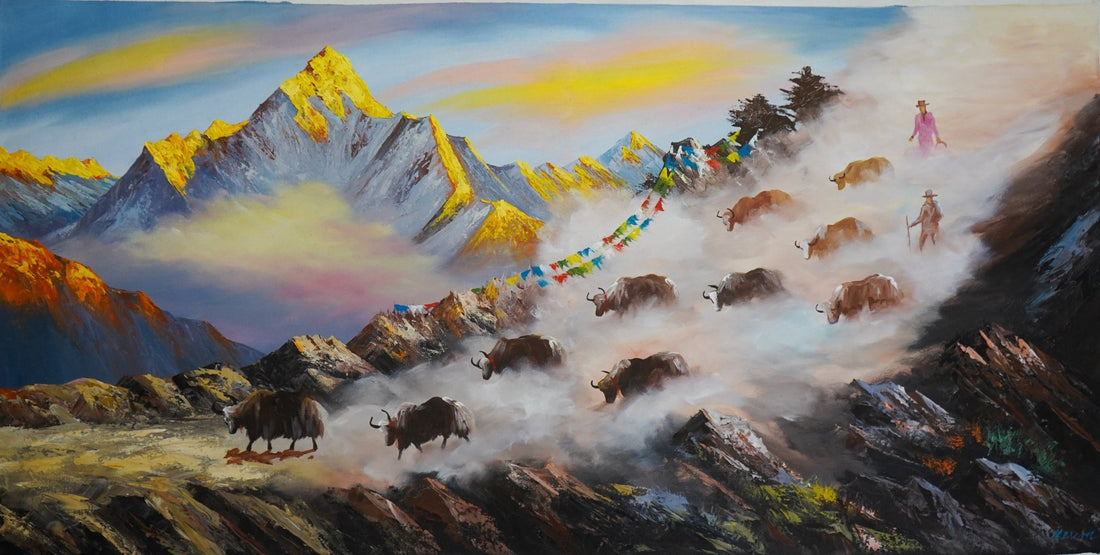 ALJC72 - Journey of yaks in the himalayas - Artofnepal