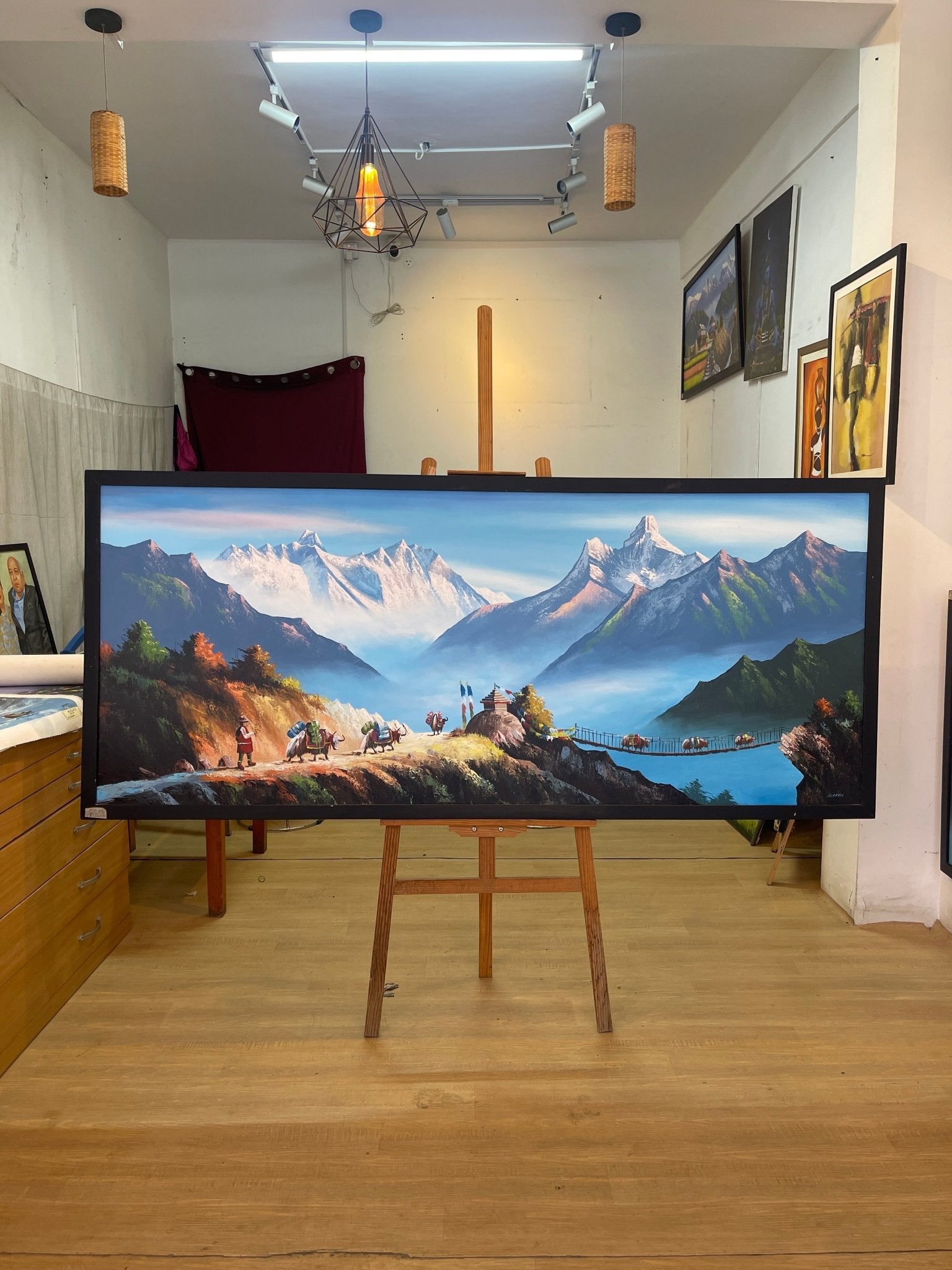 ALJC73 - Mt.Everest and Ama Dablam with Yaks and Sherpa - Artofnepal