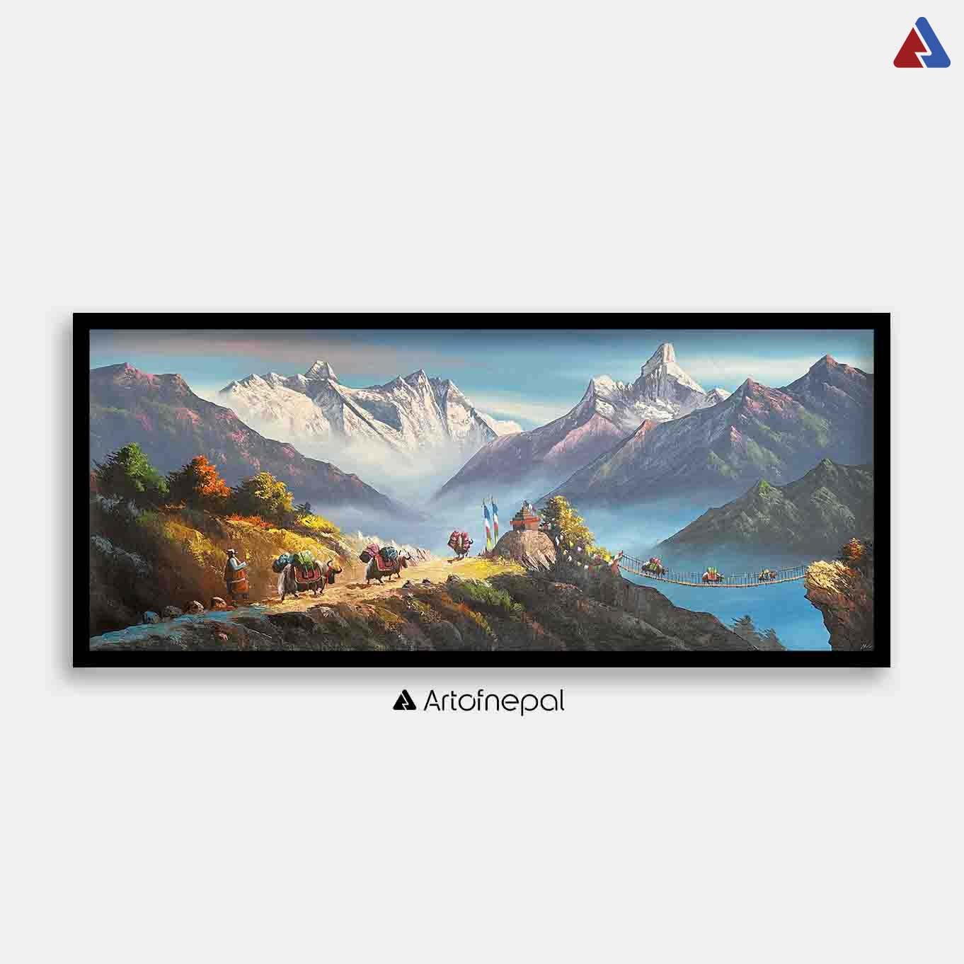 ALJC73 - Mt.Everest and Ama Dablam with Yaks and Sherpa - Artofnepal