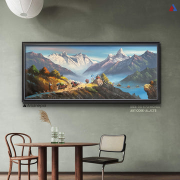 ALJC73 - Mt.Everest and Ama Dablam with Yaks and Sherpa - Artofnepal