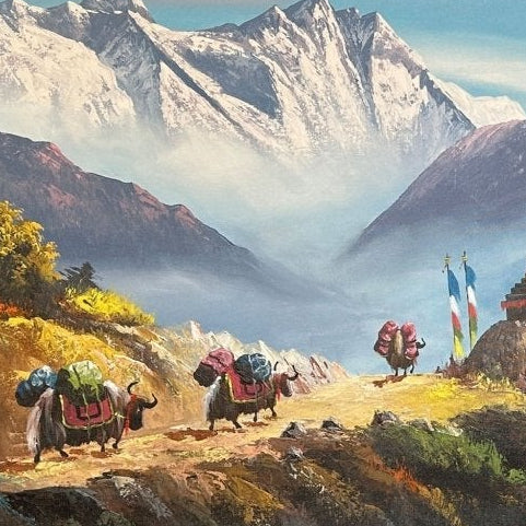 ALJC73 - Mt.Everest and Ama Dablam with Yaks and Sherpa - Artofnepal