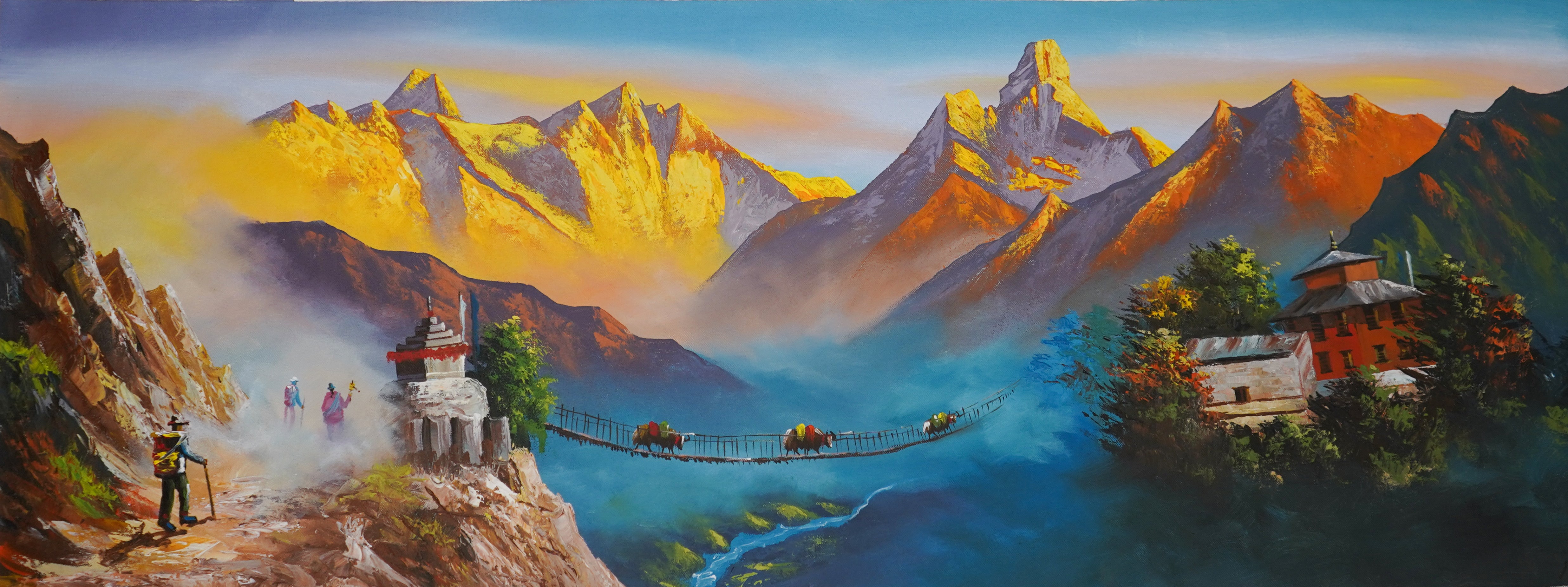 ALJC78- Golden sunrise on the Himalayas