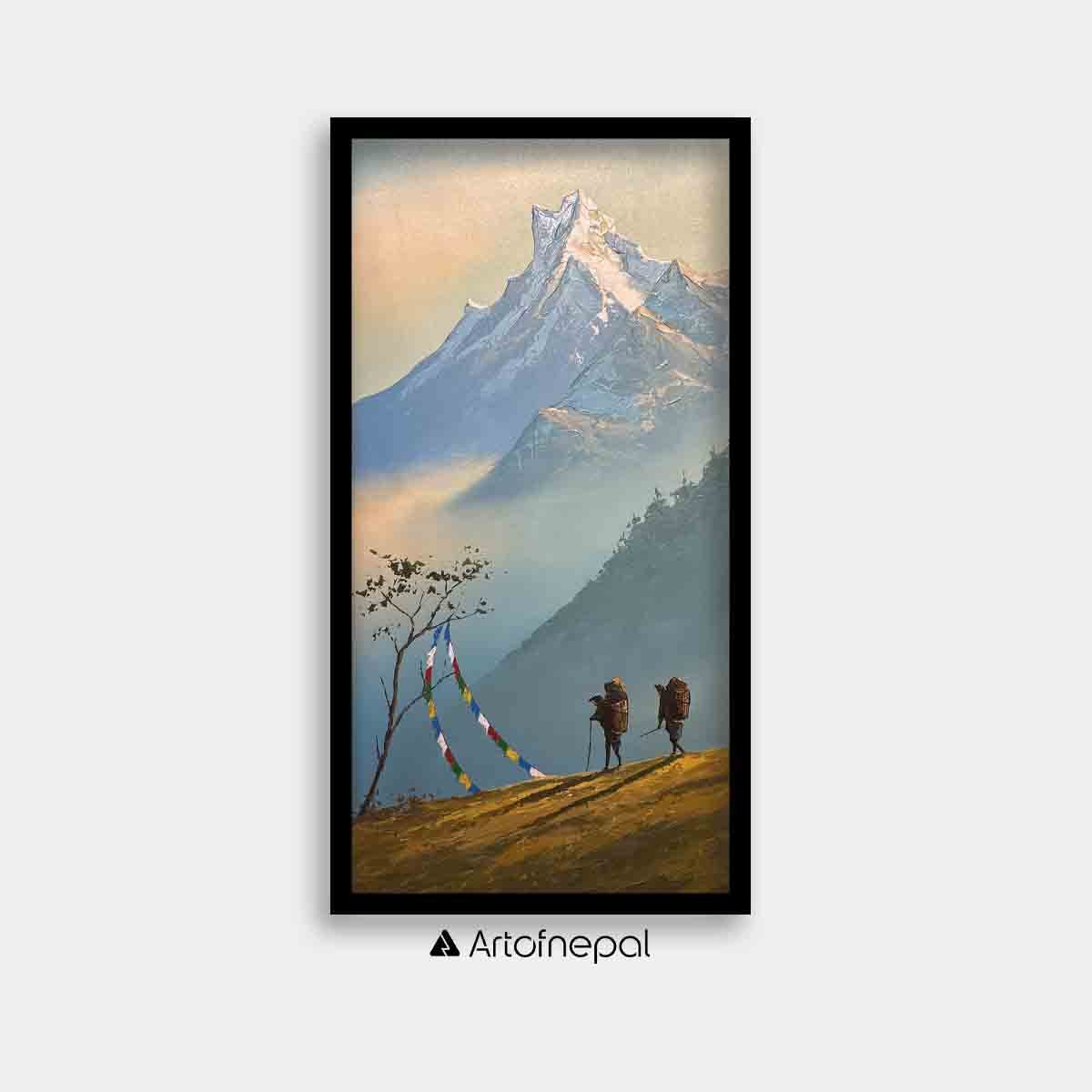 ALKB01 - Trekkers viewing Mt.Fishtail - Artofnepal