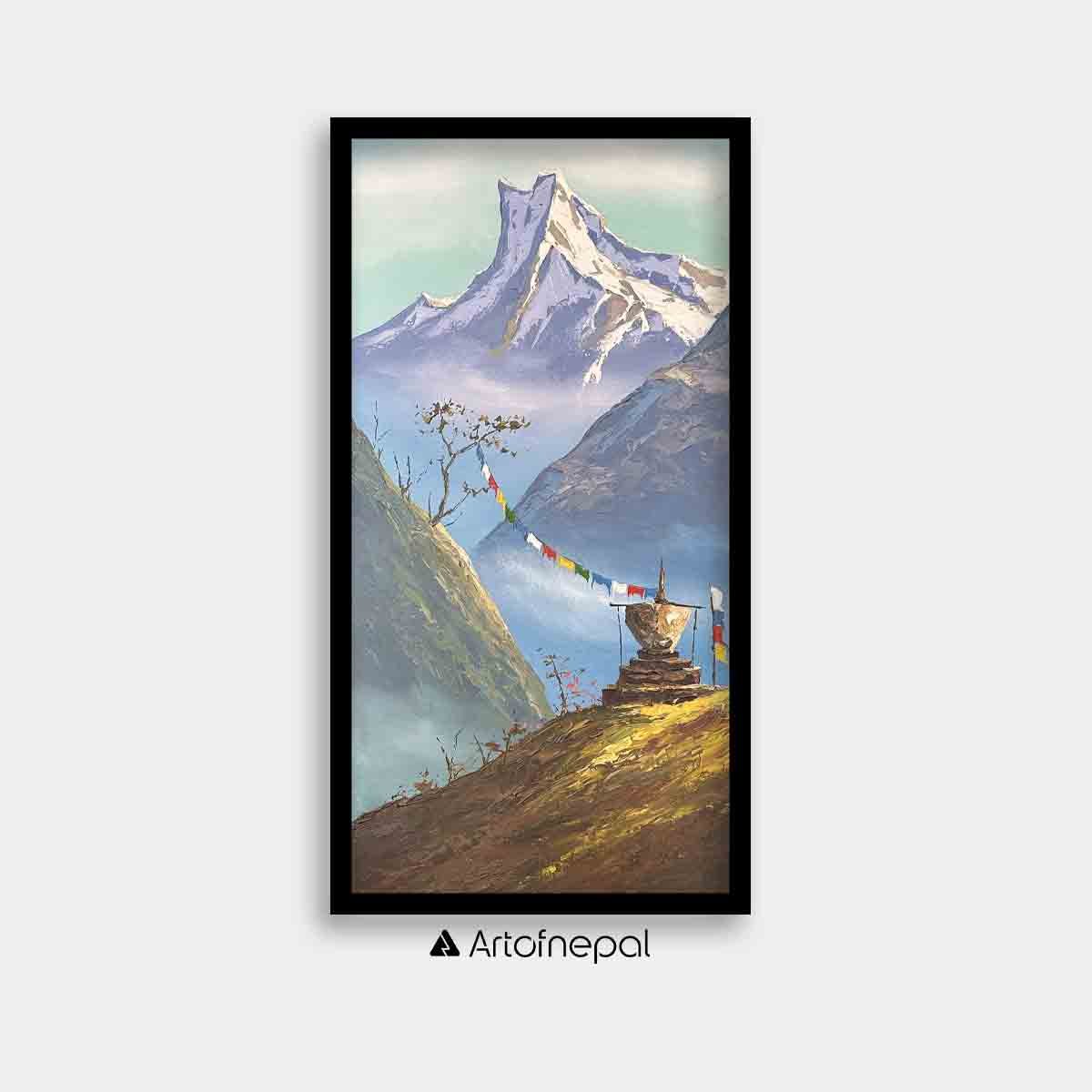 ALKB02 - View of snow capped Mt.Machhapuchhre - Artofnepal