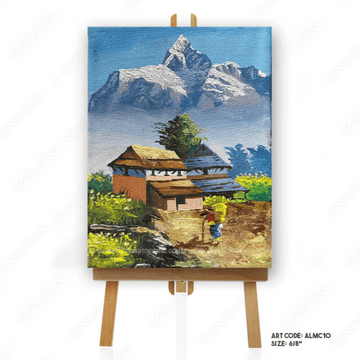 ALMC10 - Miniature Traditional House and Ama Dablam - Artofnepal