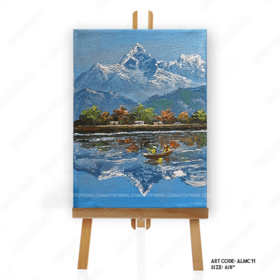 ALMC11 - Miniature Scenery painting of Pokhara - Artofnepal