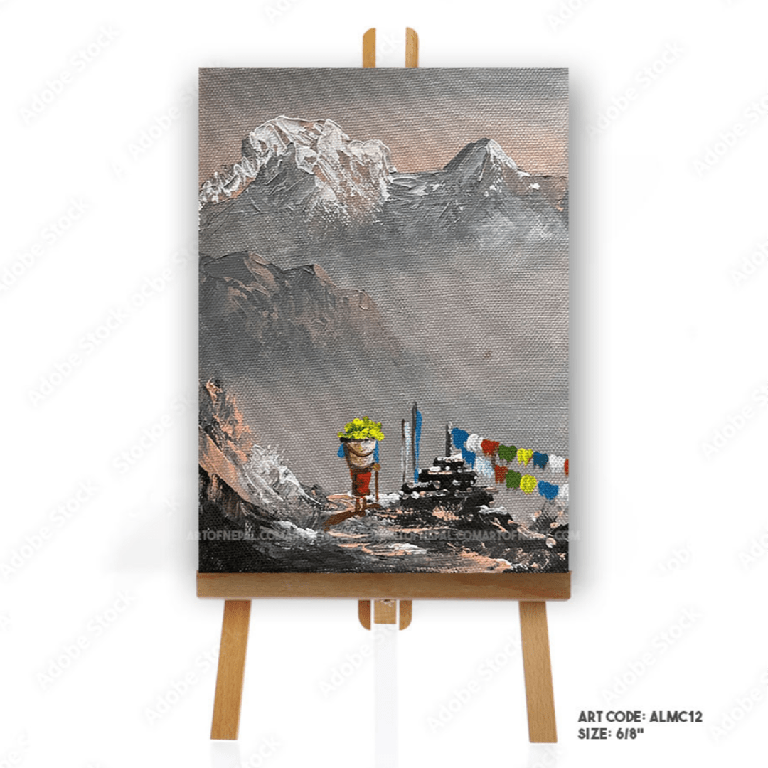 ALMC12 - Miniature Mountain range and porter - Artofnepal