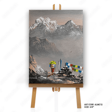 ALMC12 - Miniature Mountain range and porter - Artofnepal