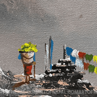 ALMC12 - Miniature Mountain range and porter - Artofnepal