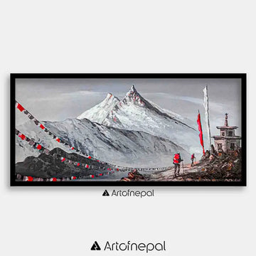 ALOM04- Scenery of Mt.Manaslu 12 inches by 24 inches simple