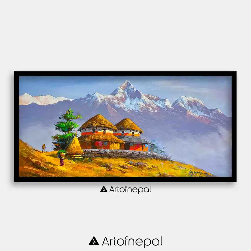 ALOM11 - Annapurna range seen from Village - Artofnepal
