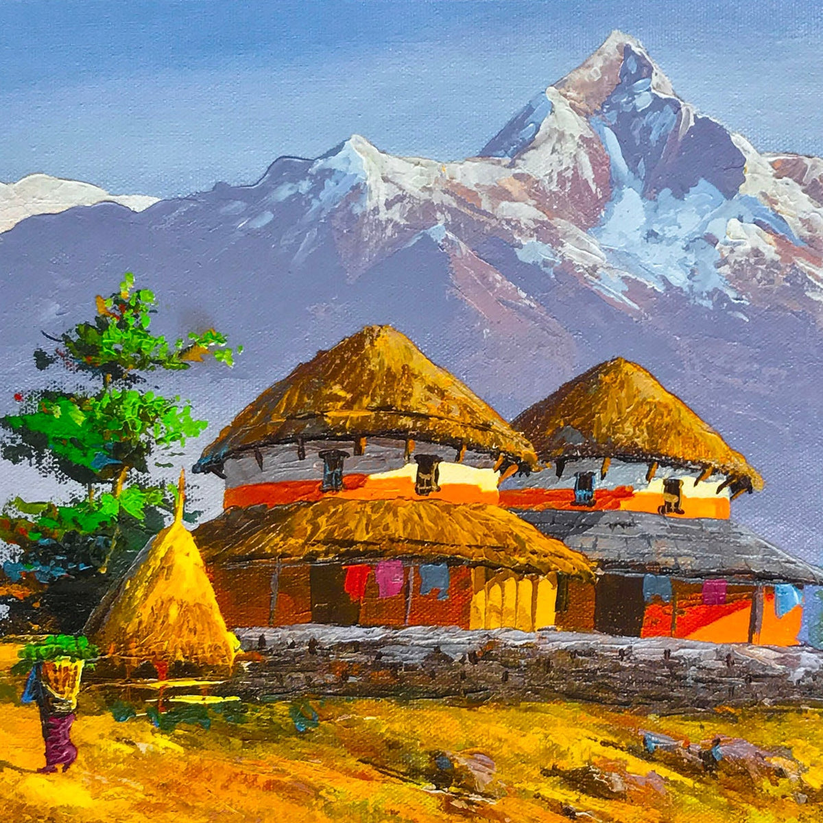 ALOM11-Annapurna range seen from Village - Artofnepal
