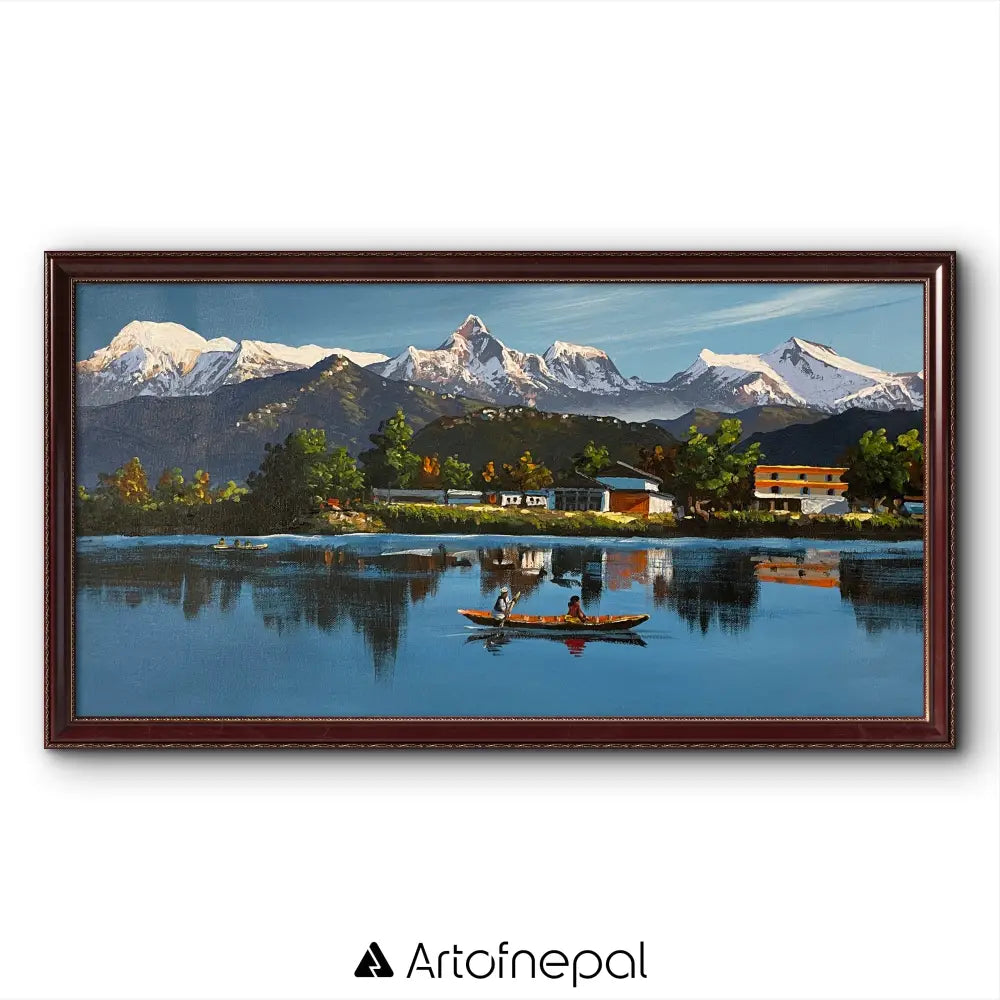 ALOM119 - View of Annapurna range seen from Phewa Lake 24x48 inch simple