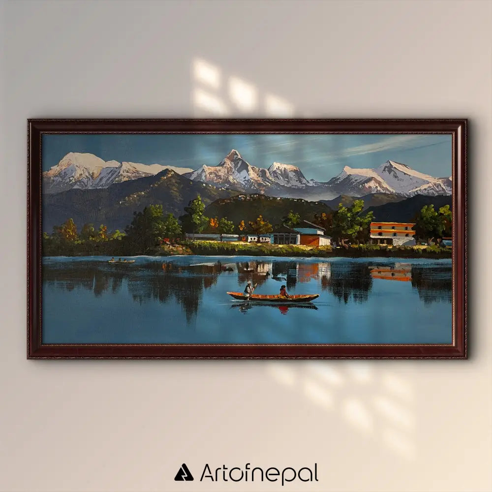 ALOM119 - View of Annapurna range seen from Phewa Lake 24x48 inch simple