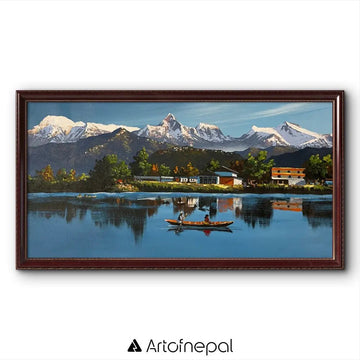 ALOM119 - View of Annapurna range seen from Phewa Lake - Artofnepal