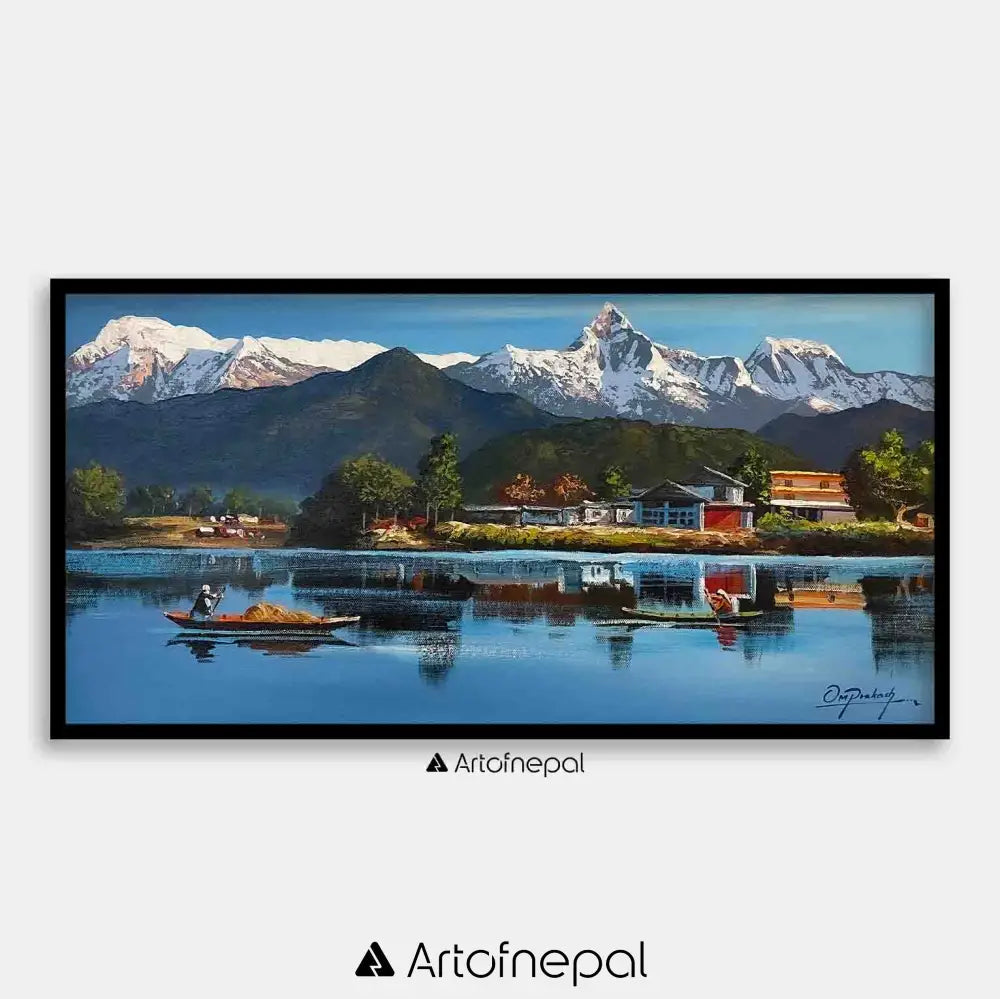 ALOM123 - Phewa Lake and Snow capped Annapurna range - Artofnepal